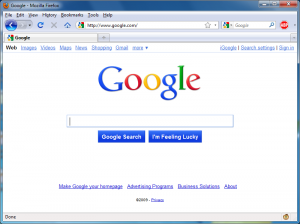 Screenshot of a preview of the Google home page design for 2010